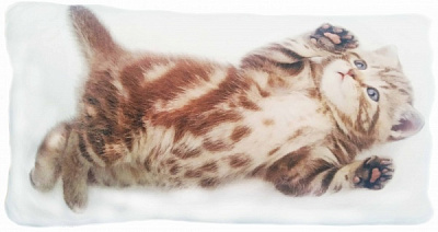 Подушка-обіймашка Котеня 35x60 см білий із малюнком Анна