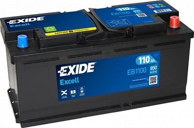 Аккумулятор автомобильный EXIDE Excell 6СТ-110 Евро (EB1100) 110Ah 850A 12V «+» справа