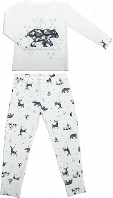 Піжама для хлопчиків р.116 молочний 256-222