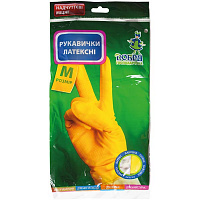 Перчатки латексные Добра господарочка крепкие р.M 1 пар/уп. желтые 
