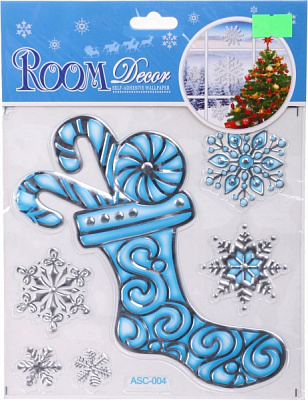 Наклейка декоративная силиконовая микс (4 дизайна) в ассортименте 16x16 см