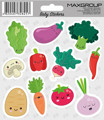 Набір наліпок MAXGROUP Веселі овочі NM-117