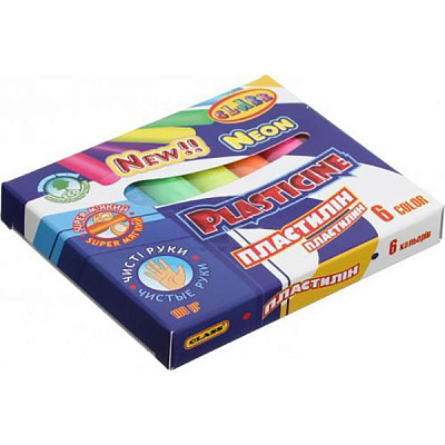 Пластилин Eco Neon Чистые руки 6 цветов 100 г CLASS