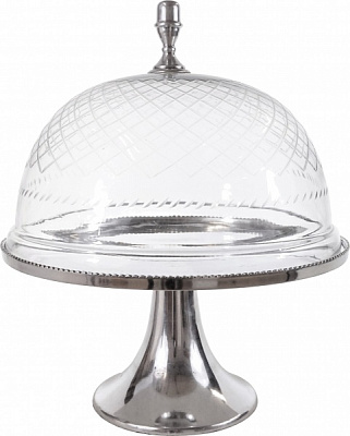 Тортниця на ніжці зі скляним куполом Royal 29x38 см 6947 HOFF