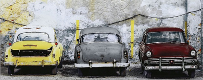 Картина на стекле Автомобили Лофт 125x50 см Styler 