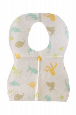 Нагрудник дитячий Baby Team 10 шт. білий із малюнком 6510