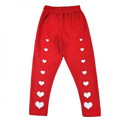 Лосини для дівчаток Sellfie 711 з сердечками р.116 червоний