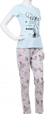 Пижама женская Roksana Mouse 767/12008 р. S голубой с бежевым 