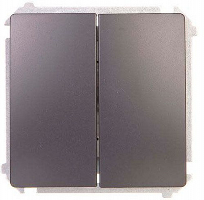 Переключатель проходной двухклавишный Simon Basic без подсветки 10 А 250В матовый графит BMW6/2.01/28