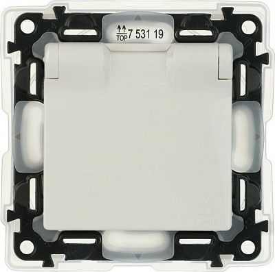 Розетка с заземлением Legrand Life с крышкой белый 753119