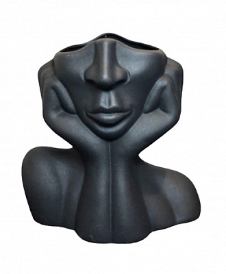 Ваза керамічна Nana ceramics Леді 22 см чорний муар