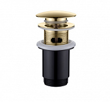 Донний клапан Invena для умивальника з переливом золото Click-clack SC-B1-170
