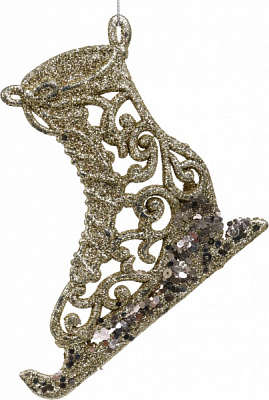 Декоративная подвеска Коньки 12 см HFK2061G золотой