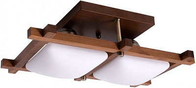 Люстра стельова Altalusse 2x40 Вт E27 антична бронза/горіх INL-3092C-02 Antique brass & W