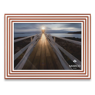 Рамка для фотографии со стеклом MARCO decor 4017 1 фото 15х20 см бело-оранжевый 