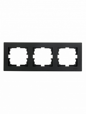 Рамка трехместная Lezard Vesna горизонтальная антрацит 742-4200-148