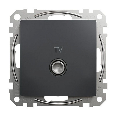 Розетка TV оконечная Schneider Electric Sedna Design без шторок без крышки черный SDD114471