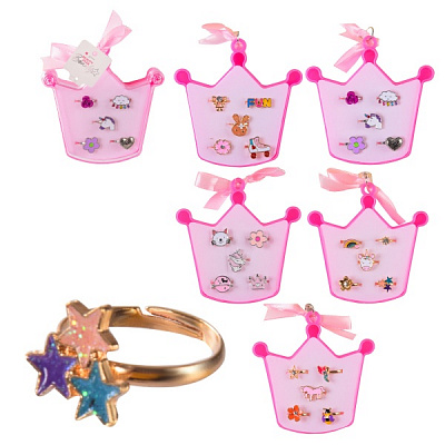 Набор детских колечек Корона 5 шт./уп. KB2123 (ассортимент)