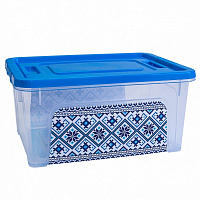 Ящик для зберігання Vivendi Вишиванка блакитний 70x120x160 мм