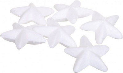 Декоративное изделие звезда из пенопласта 6 см, 6 шт. 