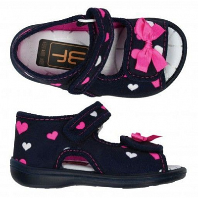 Капці для дівчаток для дівчинки 3F 2PU26/6 р.25 темно-синій з рожевим