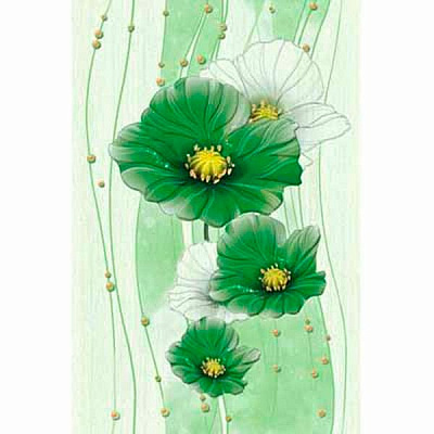 Декор Golden Tile Маргарита зелений Б84391 200x300 мм