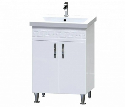 Тумба на ножках Aquarius Antik белый с умывальником Комо 60