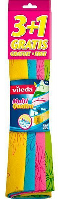 Набір серветок універсальні Vileda Multi Quattro 34х34 см см 4 шт./уп. жовтий