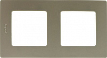 Рамка двомісна Legrand Etika універсальна світла галька 672522