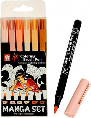 Набор маркеров KOI MANGA POXBRMAN6 разноцветный 