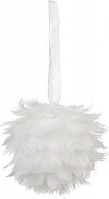 Шар пенопластовый из перьев 10 см белый