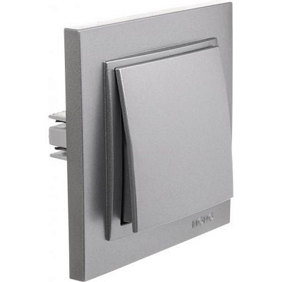 Вимикач одноклавішний Mono Despina без підсвітки 10 А 250В сріблястий 102-212125-100