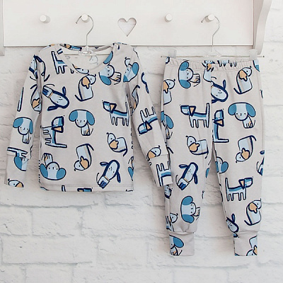 Пижама для мальчиков Blanka Собачки р.98 серый 110254 