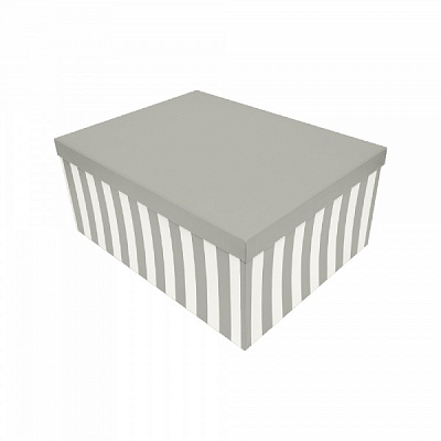 Коробка подарочная серая полоска 21х15х8.5 см 111022052