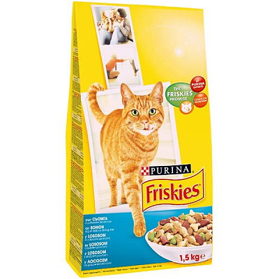 Корм Friskies с лососем, тунцом и овощами 1,5 кг