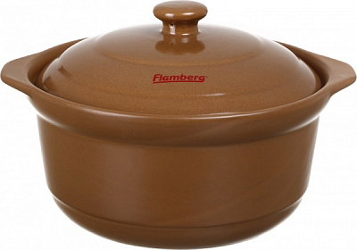 Каструля керамічна 4,4 л коричнева жаростійка Flamberg