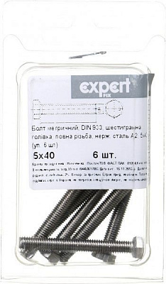 Болт метричний DIN933 5x40 мм 6 шт.