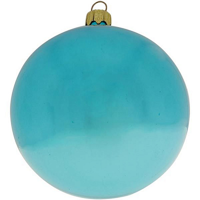 Шарик новогодний бирюзовый 80 мм