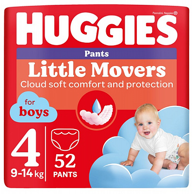 Подгузники-трусики Huggies для мальчиков 9-14 кг 52 шт.