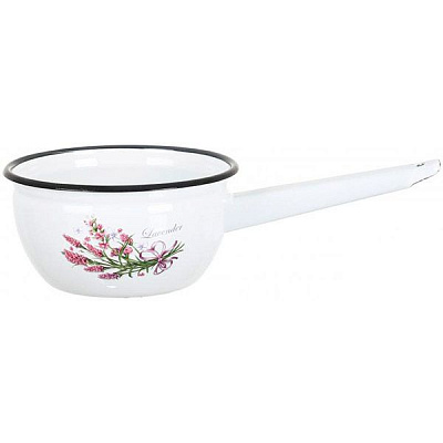 Ковш эмалированный Букет лаванды 1,5 л белый I2008/2 Idilia