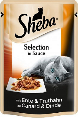 Корм Sheba Selection in Sauce с уткой и индейкой в соусе 85 г