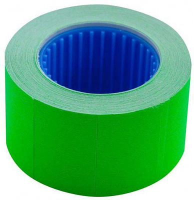 Ценник 22x12 прямоугольный 96 метров 800 шт. 7 роликов зеленый 