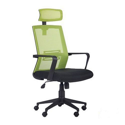 Крісло AMF Art Metal Furniture Neon HR сидіння Саванна Black 19/спинка сітка салатовий