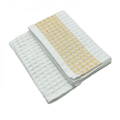 Рушник вафельний Фаворит 270 г/кв м 40x55 см Simi білий із золотим