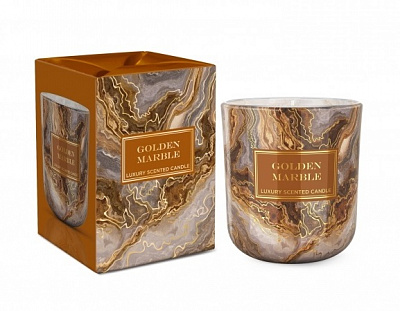 Свеча в стакане Золотой мрамор (стекло 150 г) Bartek Candles