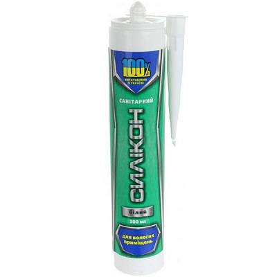 Герметик силіконовий 100% санітарний білий 300 мл