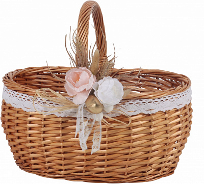 Корзинка плетеная з декором 36х28х18 см EPR-250821-3