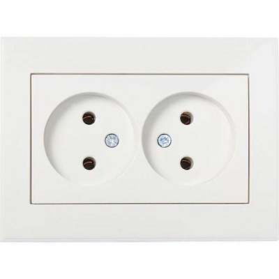 Розетка двойная Lezard Rain крем 703-0303-128B