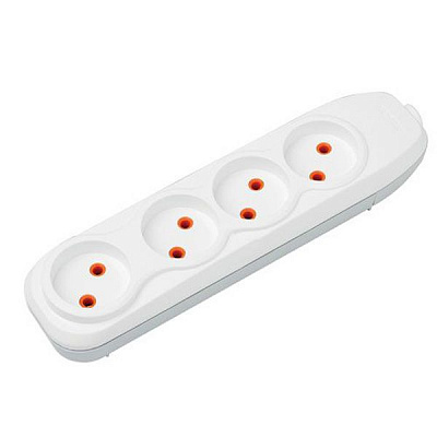 Колодка Nilson 4 гнезда без заземления белая