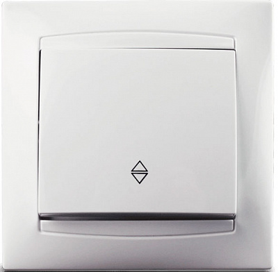 Перемикач прохідний одноклавішний Erste Prestige без підсвітки 10 А 250В білий 9206-31,W